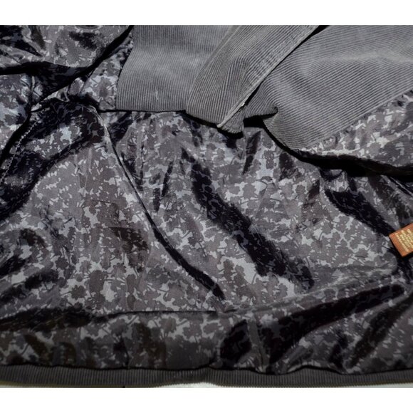 Sonoma Gray Corduroy Double Breasted Button Up Hooded Jacket Pea Coat Size XL - Picture 11 of 14